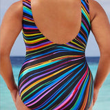 Lina | Monokini Push-Up às Riscas para um Look Feminino de Verão