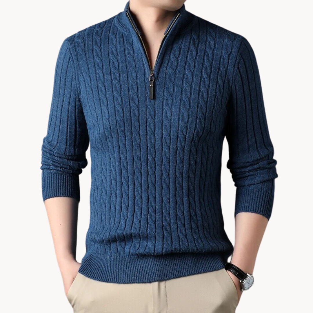Ricardo - Pullover Malha Zíper Curto