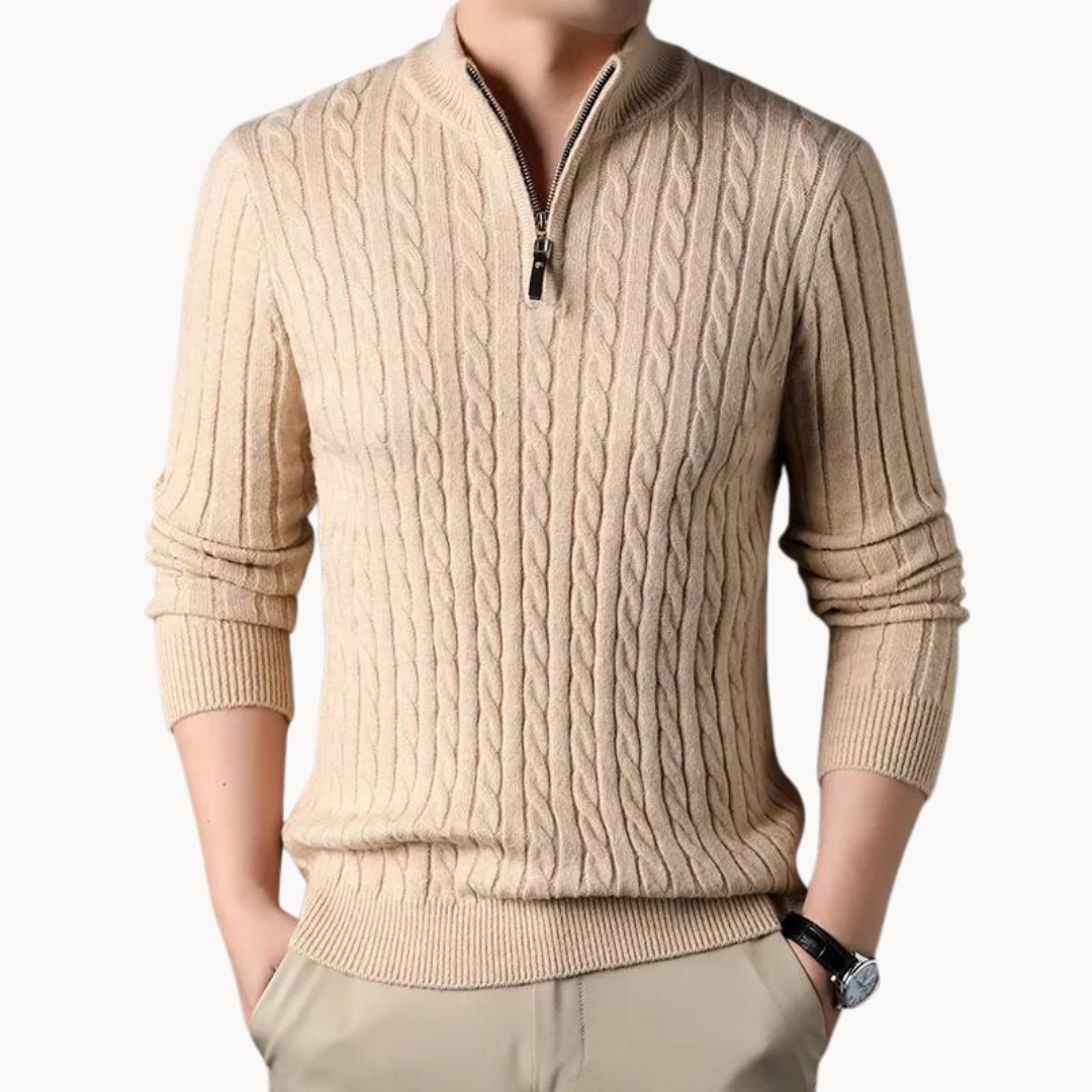 Ricardo - Pullover Malha Zíper Curto