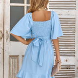 Clara - Vestido Médio Azul-Claro