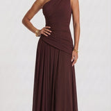 Beatriz - Vestido Maxi Castanho Ameixa