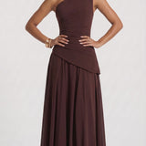 Beatriz - Vestido Maxi Castanho Ameixa