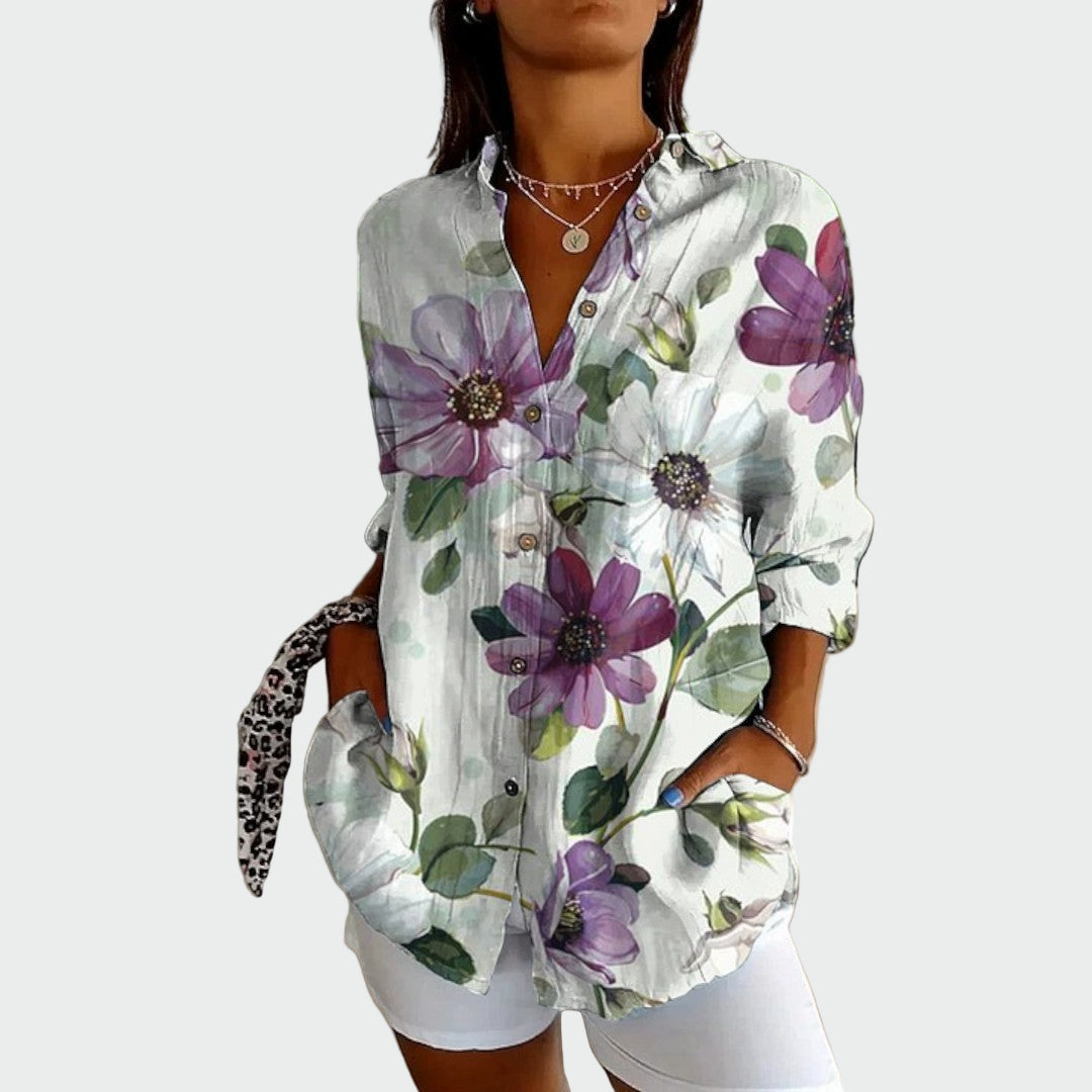 Vanessa - Camisa estilosa com estampa floral