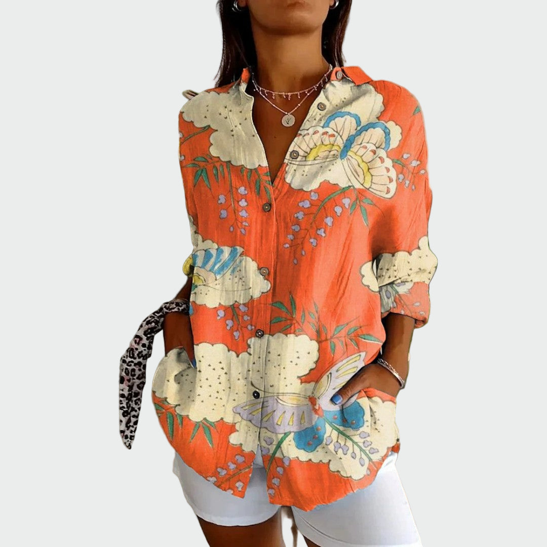 Vanessa - Camisa estilosa com estampa floral