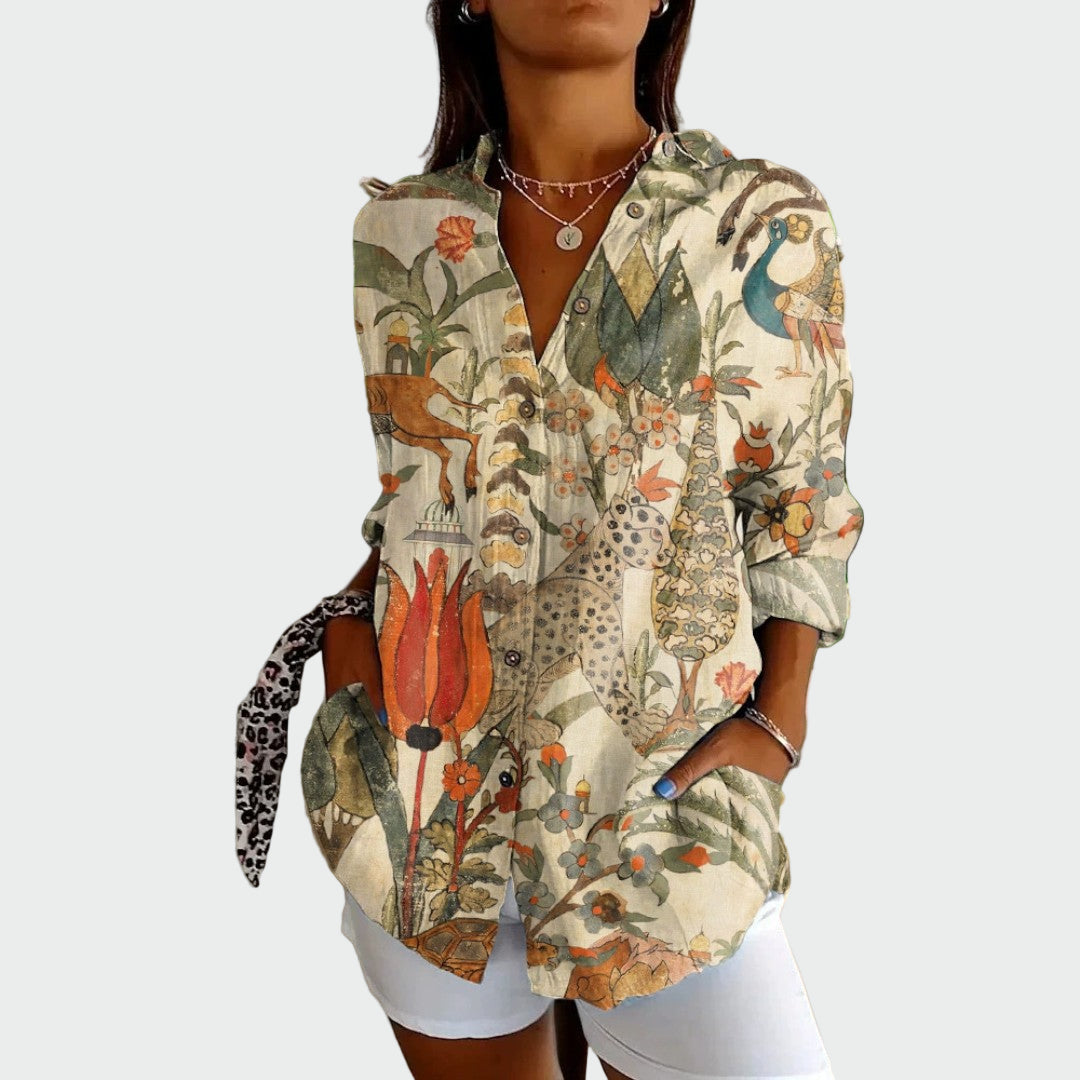 Vanessa - Camisa estilosa com estampa floral