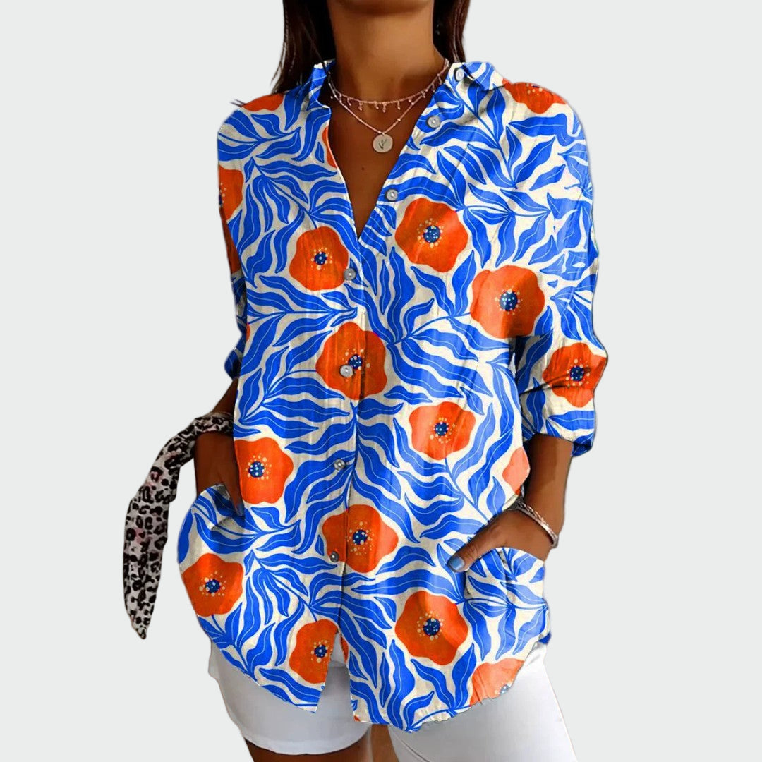 Vanessa - Camisa estilosa com estampa floral
