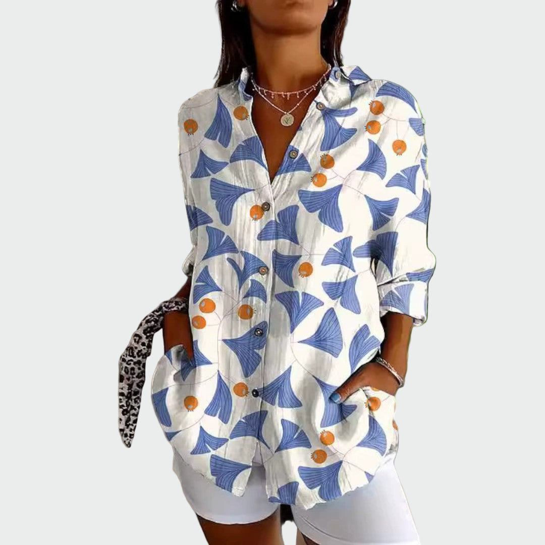 Vanessa - Camisa estilosa com estampa floral