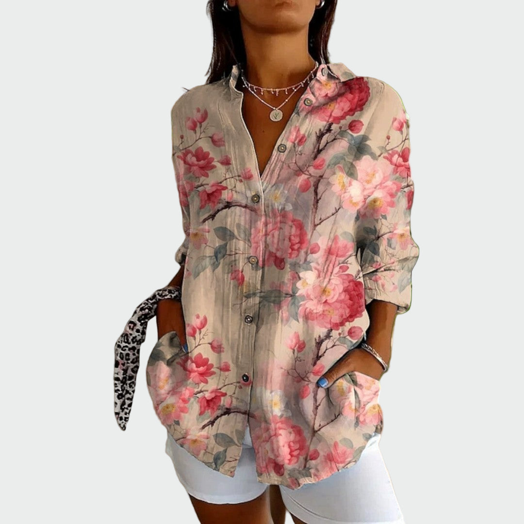 Vanessa - Camisa estilosa com estampa floral