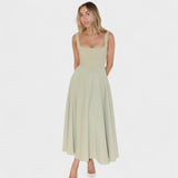Maribel - Vestido Médio decote quadrado