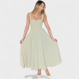 Maribel - Vestido Médio decote quadrado