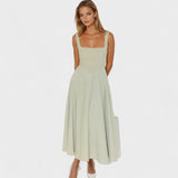 Maribel - Vestido Médio decote quadrado
