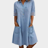 Paula - Vestido de jeans leve e arejado