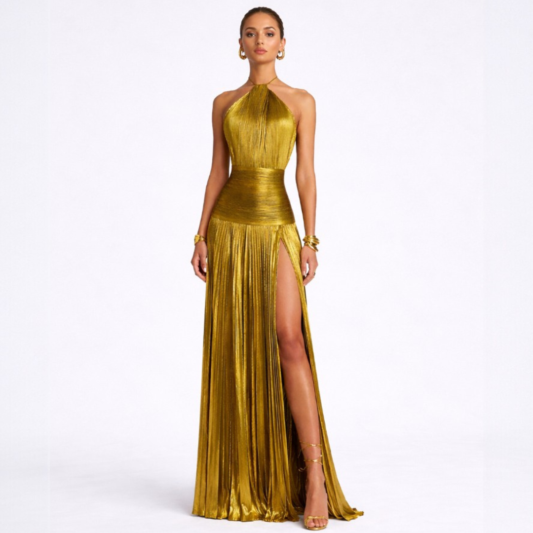 Eva - Vestido com Decote e Costas Abertas