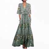 Alma - Vestido Longo Elegante com Flores