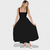Maribel - Vestido Médio decote quadrado