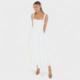 Maribel - Vestido Médio decote quadrado