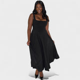 Maribel - Vestido Médio decote quadrado
