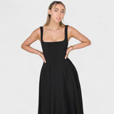 Maribel - Vestido Médio decote quadrado