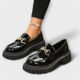 Dora - Sapatos Femininos Plateau Loafer com Estilo de Bruxa