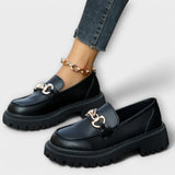 Dora - Sapatos Femininos Plateau Loafer com Estilo de Bruxa