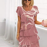 Chantal - Vestido Elegante Fluido com Folhos