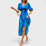 Clara - Vestido Médio Floral Elegante