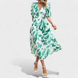 Clara - Vestido Médio Floral Elegante