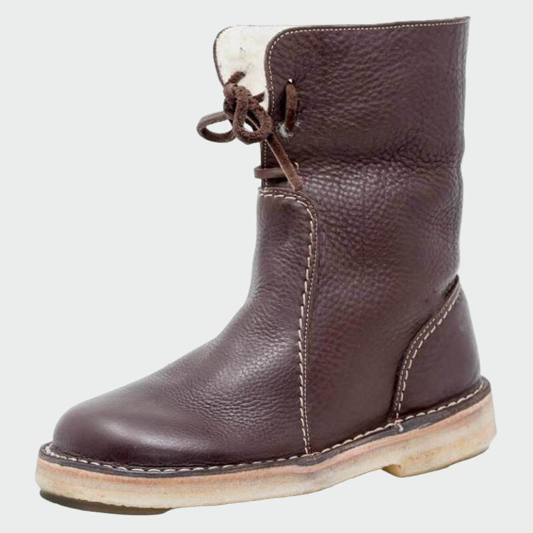 Filomena - Botins de couro impermeáveis com forro de lã