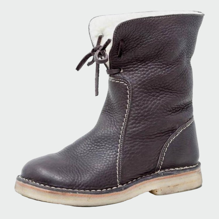 Filomena - Botins de couro impermeáveis com forro de lã