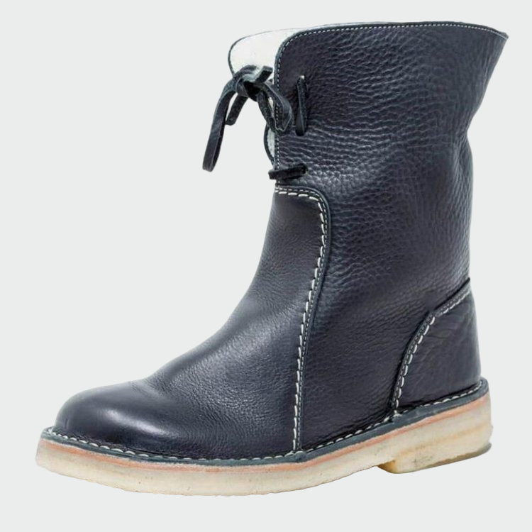 Filomena - Botins de couro impermeáveis com forro de lã