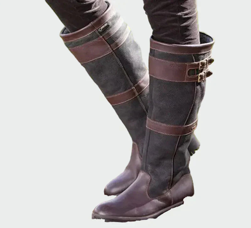 Carla - Botas de couro retro