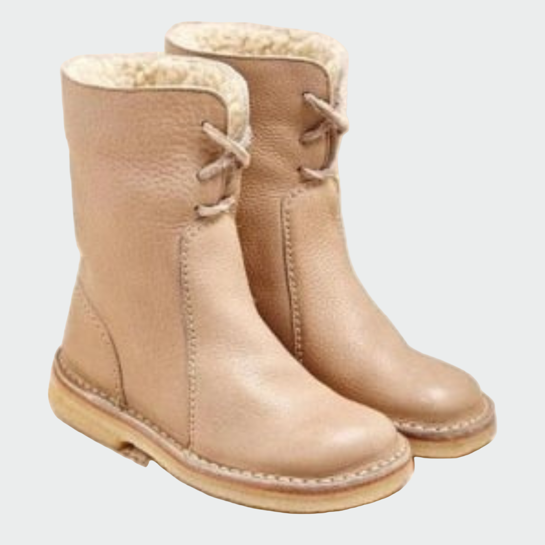 Filomena - Botins de couro impermeáveis com forro de lã