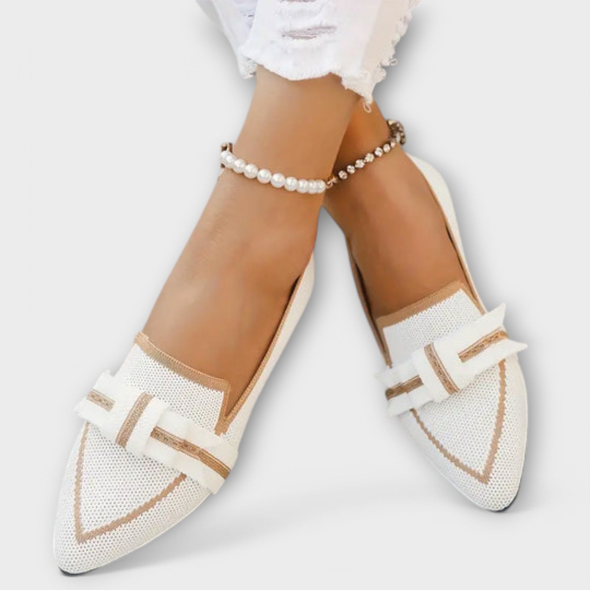Valentina - Sapatos femininos planos com design de nó