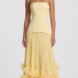 Olívia - Vestido de Gala Amarelo Limão