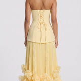 Olívia - Vestido de Gala Amarelo Limão