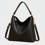 Manuela - Bolsa hobo de couro clássica
