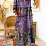 Manuela - Vestido Denim com Patchwork Étnico