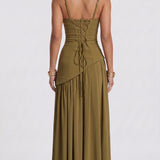 Carolina - Vestido Maxi Verde Oliva