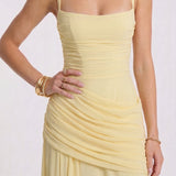 Eva - Vestido Maxi Amarelo Limão