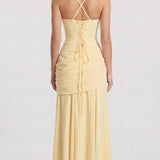 Eva - Vestido Maxi Amarelo Limão