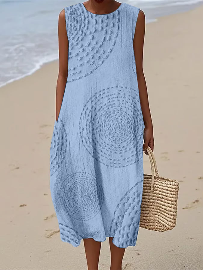 Ana - Vestido Comprido Sem Mangas Texturizado