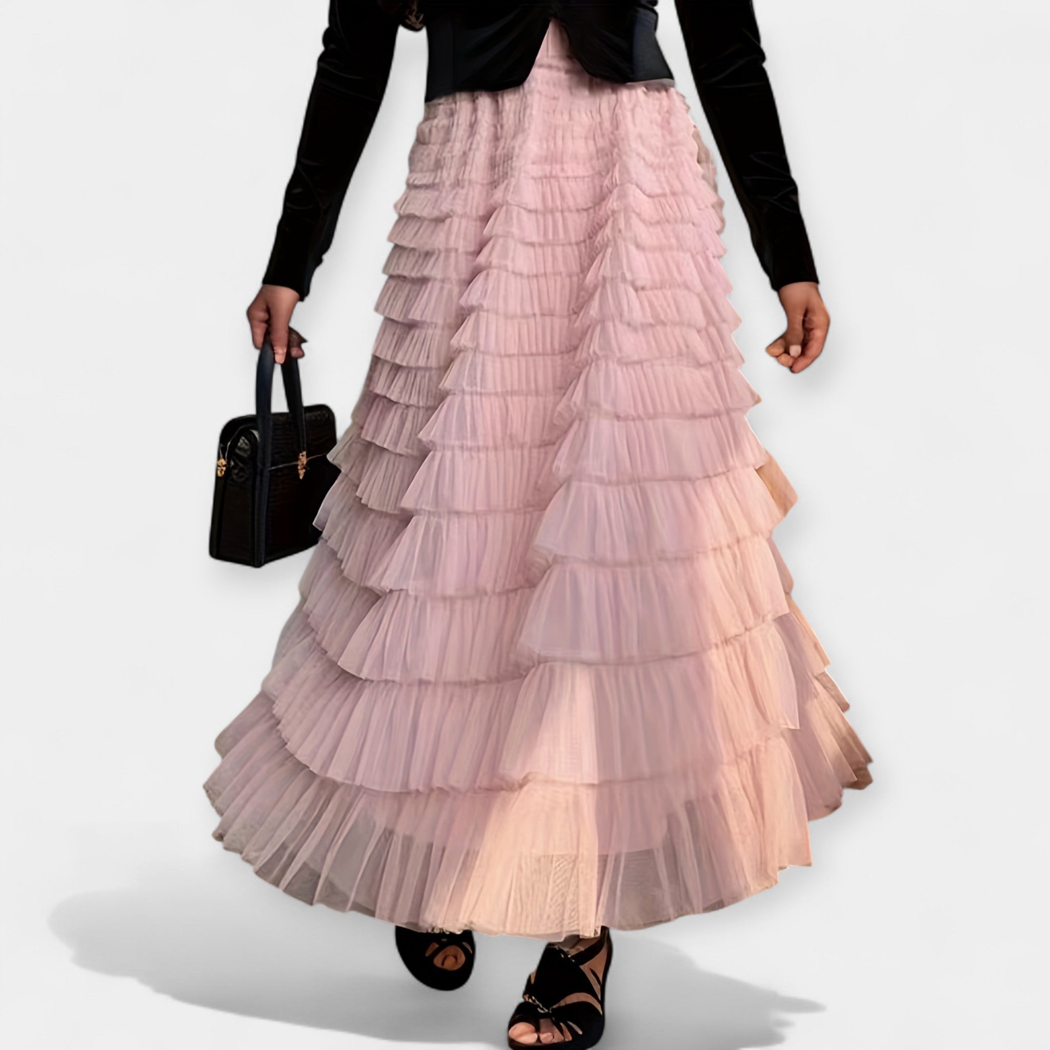 Graça - Saia Elegante com Detalhe de Tule