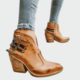 Luísa - Botins de couro retro