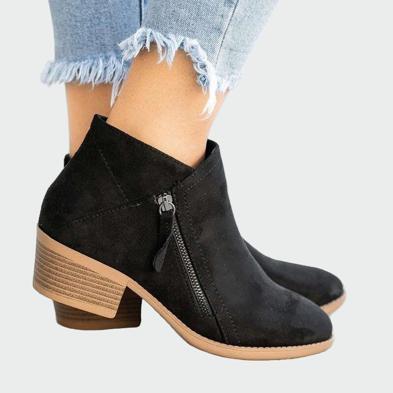 Francisca - Botas de couro ortopédicas premium com salto para o inverno