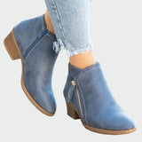 Francisca - Botas de couro ortopédicas premium com salto para o inverno