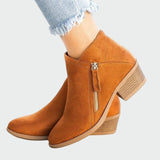 Francisca - Botas de couro ortopédicas premium com salto para o inverno