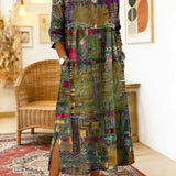 Manuela - Vestido Denim com Patchwork Étnico
