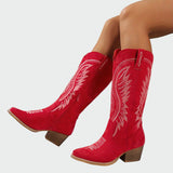 Valentina - Botas ocidentais bordadas e elegantes