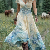 Serena - Vestido Comprido Curto Floral