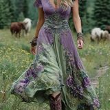 Serena - Vestido Comprido Curto Floral